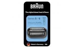 Braun Series 5, Rasoir Électrique Barbe, Tête de Rechange, Compatible avec les Rasoirs Series 5 et Series 6, Rasage Profond et Doux, Lames Flexibles, Utilisation à Sec ou sous l'Eau, 53B Noir