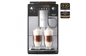 Melitta Latticia One Touch Argent, Machine à Café à Grain avec Broyeur, Silencieuse, Système Latte Perfection, Mode 1 à 2 Tasses, Automatique, F300-101, 1450W