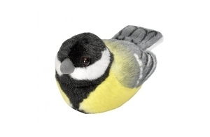 Wild Republic - 19485 - Oiseau en Peluche avec Ramage Original - Mésange charbonnière