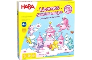 HABA - Licornes dans Les Nuages - Magiques - Jeu coopératif - 4 Ans et Plus - Réf 304540, Rose