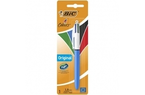 BIC 4 Couleurs Original Stylo-Bille Rétractable Pointe Moyenne (1,0 mm) - Blister de 1