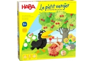 HABA - Petit Verger - Jeu de Société Coopératif pour Enfant-Jeu de Dés et de Mémoire - Favorise la Reconnaissance des Couleurs et l'esprit d'équipe - 3 Ans - 003460