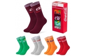 Coca-Cola Chaussettes Femme Fantaisie, Coffret Lot 5 Paires de Chaussettes Mixte Cadeau Original Humour Adulte ou Ado (Multicolore, 36-40 EU)