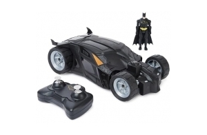 DC COMICS BATMAN - Batmobile RC 1:20 + Figurine Batman 10 cm - Voiture Télécommandée Echelle 1:20 - Technologie 2,4 Ghz - Pilotage Facile - Compatible Avec Figurines 10 cm - Jouet Enfant 4 Ans et +