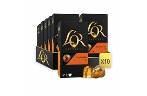 L'Or Espresso Café - 100 Capsules Delizioso Intensité 5 - compatibles Nespresso®* (lot de 10 x 10)