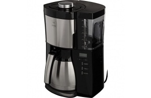 Melitta Machine à café à filtre Look V Timer 1025-18 avec carafe thermique et fonction minuterie, 1080, réservoir d'eau amovible et programme de détartrage, 1,25 litre, noire