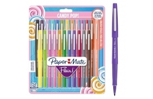 PAPER MATE Flair Candy POP Feutres de Coloriage - pointe moyenne (0,7 mm) - assortiment de couleurs - Lot de 24