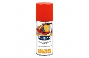 STARWAX - Spray Détachant et Décolle Tout - Elimine les colles et taches tenaces - Idéal avant Lessive - Usage sur Textiles, Cuir, Bois, PVC, Métal - Parfum Orange - Fabrication Française - 100ml