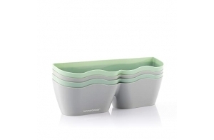 InnovaGoods - Porte-Chaussures Mural Adhésif, Rangement Gain de Place, Design Moderne Vert et Gris, Installation Facile, Pack de 4, Multicolore, 0-6 Mois