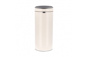 Brabantia Touch Bin - Poubelle 30L - Grande Poubelle Avec Seau Intérieur Amovible - Poubelle de Cuisine Antidérapante - Poubelle pour Recyclage - Avec Sacs Poubelle - Soft Beige - 30x32x72