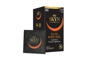 SKYN Elite King Size : Lot de 20 Préservatifs Extra large et ultra fins, sans latex SKYNFEEL pour Homme/Fins, Lisses, Forme Droite/Largeur Nominale 56mm