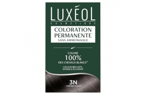 LUXEOL - Coloration Permanente 3N Châtain Foncé - Sans Ammoniaque - Couvre 100% des Cheveux Blancs(1) - Longue Durée(2) - Couleur Lumineuse Éclatante Intense - Testée & Approuvée - 60ml, 60ml, 12ml