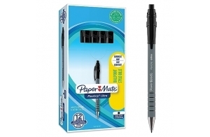 Paper Mate Flexgrip Ultra stylo bille rétractable - pointe moyenne (1,0 mm) - Fourniture scolaire - encre noire - boîte de 12