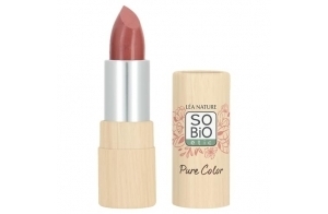 LÉA NATURE SO BiO étic| Rouge à lèvres Satiné certifié Bio – Pure Color | Bois de rose | Effet brillant & satiné | Couvrance homogène | Lèvres nourries | Beurre de Karité | Vegan|Made in France| 4,5g