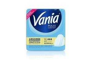 Vania Serviettes Hygiéniques, Maxi Confort, Normal+, 16 Serviettes - Lot de 2