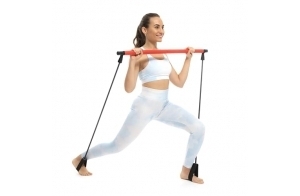 InnovaGoods® Barre de Fitness avec Bandes élastiques et Guide d'exercices Resibar, tonifie Les Muscles et améliore la flexibilité, Design Compact et léger, idéal pour la Salle de Sport.