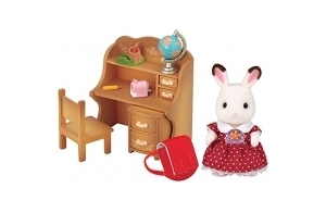 Sylvanian Families - 5016 - La fille lapin chocolat et bureau