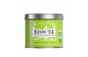 Kusmi Tea - Thé Vert gingembre-citron Bio - Boîte thé métal 100 g - Environ 40 tasses