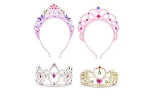 Melissa & Doug 4 Tiaras et Couronnes, Déguisement pour filles et garçons, Jeu de rôle, Jouet créatif, Cadeau pour enfants 3+, Parfait pour halloween ou carnaval, Talle unique