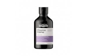 L'Oréal Professionnel, Shampoing Violet Neutralisant les Reflets Jaunes Indésirables, Cheveux Blonds, Méchés à Blond Platine, Déjaunisseur, Nutrition, Brillance, Chroma Crème, Serie Expert, 300ml