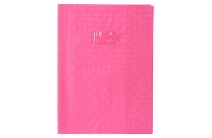 Calligraphe 72219AMZC Un Protège-Cahier Grain Losange Rose - A4 21x29,7 cm - 18/100ème avec Porte-Étiquette - PVC Opaque