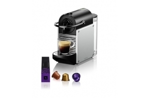 Nespresso Machine à café à capsules DeLonghi EN 124.S Pixie Silver | 1260 W | 0,7 L | Panneaux latéraux à capsules recyclées, métal argenté