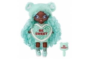 Na Na Na Surprise Série Sweetest Heart - CYNTHIA SWEETS – Poupée mannequin tenue couleur menthe avec des cheveux verts, 1 robe en forme de cœur & 1 brosse – À collectionner – Cadeau parfait, 5 ans +