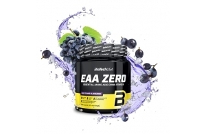 BioTechUSA EAA Zero | Acides aminés essentiels | 7160mg EAA/portion | Ratio recommandé par l'OMS | Sans sucre, sans gluten, 350g, Raisin Bleu