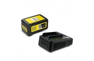 Kärcher 18 V Set Battery Power 18/50, Batterie 18 V/5 Ah et Chargeur Rapide, Batterie Lithium-Ion, Temps de Charge : 100 % en moins de 2h30, pour tous les Outils de la Plateforme d'Alimentation 18 V