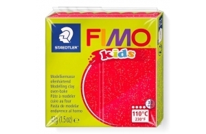 Staedtler - Fimo kids - Pain Pâte à Modeler 42 g Rouge Pailleté