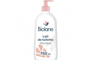 BIOLANE - Lait de toilette 750ml - Bébé - Nouveau Packaging - Nettoie Visage, Corps et Siège - Sans Rinçage - Doux et Apaisant - 99% d'origine naturelle - Fabriqué en France