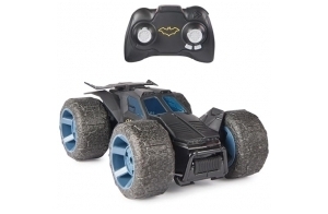 DC Comics, Batman, Stunt Force Batmobile, Voiture radiocommandée d'intérieur, Compatible avec Figurine articulée, Turbo Boost et Cascades délirantes, Jouets de Super-héros à Collectionner