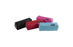 Exacompta - Réf. 52760E - 1 trousse COLOR 2 compartiments avec fermeture zippée en métal - en polyester résistant - peut contenir un double décimétre - couleurs aléatoires : bleu, noir, rose ou rouge