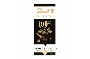 Lindt - Tablette 100% Cacao EXCELLENCE - Chocolat Noir, 50g (L'emballage peut varier)