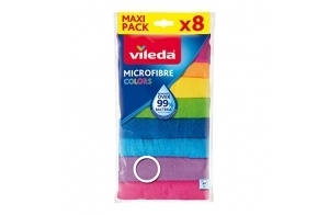 Vileda Colors Lavettes microfibres dépoussiérantes et dégraissantes - 8 pièces