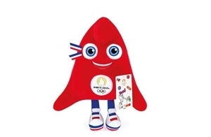 Doudou et Compagnie - Peluche Phryge 25 cm Mascotte Officielle des Jeux Olympiques Paris 2024 - Forme Bonnet Phrygien Rouge - JO PARIS 2024 - Doudou Mascotte Phryge 25 cm - JO2401