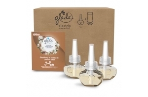 Glade Electric Scented Oil - Recharges Infusées Aux Huiles Essentielles pour Diffuseur Electrique - Sensual Sandlwood & Jasmine - 3 Recharges