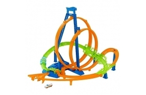 Hot Wheels - Coffret Looping Multi Crash, Circuit avec 5 Zones De Carambolage, Propulseur Motorisé et 1 Voiture, Échelle 1:64, Rangement Facile, Jouet pour Enfant de 4 Ans et Plus, HTP55