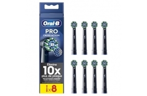 Oral-B Pro Cross Action Noire Brossettes pour Brosse à dents électriques, Pack De 8 Unités