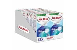 Polident Nettoyant Antibactérien, Pour Prothèses Dentaires Partielles ou Complètes, Formule Non Abrasive, lot de 12x72 Comprimes