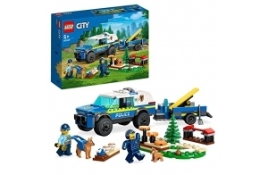 Lego 60369 City Police Le Dressage des Chiens Policiers, Jouet de Voiture, SUV avec Remorque, Course d'obstacles, Set avec Figurines Animaux, Enfants Dès 5 Ans