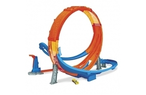 Hot Wheels Action Coffret Looping Infernal de 70 cm de Large avec Lanceur pour Courses et Cascades, Voiture Incluse, Jouet pour Enfant, HCB00