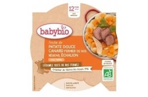 BABYBIO - Assiette - Patate douce Canard Echalion - 12+ mois - BIO - 230g