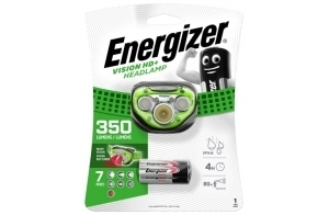 Energizer Lampe Frontale LED Vision HD+, Lampe Puissante 250 Lumens, Résistante à l'Eau, Piles Incluses