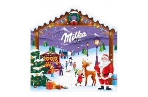 MILKA - 1 Calendrier de l'Avent Magic Mix Milka - Assortiment d'œufs, tablettes et Père Noël en Chocolat au Lait du Pays Alpin - 1 Calendrier de 147g