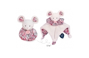 Doudou et Compagnie - Doudou Souris - Doudou boule - Blanc - 25 cm - DOUDOU BOULE - DC3932