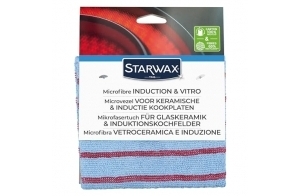 STARWAX - Lot de 4 Microfibre Spéciale Vitrocéramique et Induction - Nettoie les Salissures et les Projections de Graisses - Ne Raye Pas - Lavables à 60° - Fibres 65% Recyclées - Fabrication Française