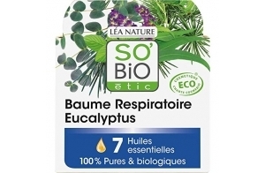 SO'BiO étic Baume Respiratoire Eucalyptus aux 7 Huiles Essentielles Bio 50 ml - Lot de 4