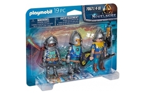 Playmobil 70671 3 Chevaliers Novelmore - avec Trois Personnages, Une épée, Une arbalète, Un Bouclier et Un fleau d'armes - Histoire & Imaginaire - Dès 4 Ans