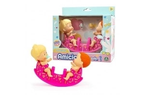 Cicciobello Amicicci, Coffret Double Balançoire, avec 2 Bébés (garçon et Fille), et Accessoires, Jouet pour Enfants dès 3 Ans, GIOCHI PREZIOSI, CC042